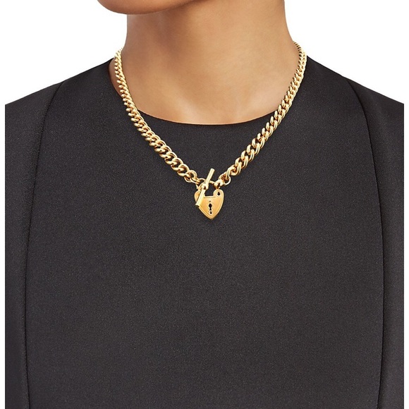 Gas Bijoux Locked Heart Padlock Necklace 24-karat Yellow Gold Plated Brass - Picture 8 of 12